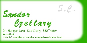 sandor czellary business card